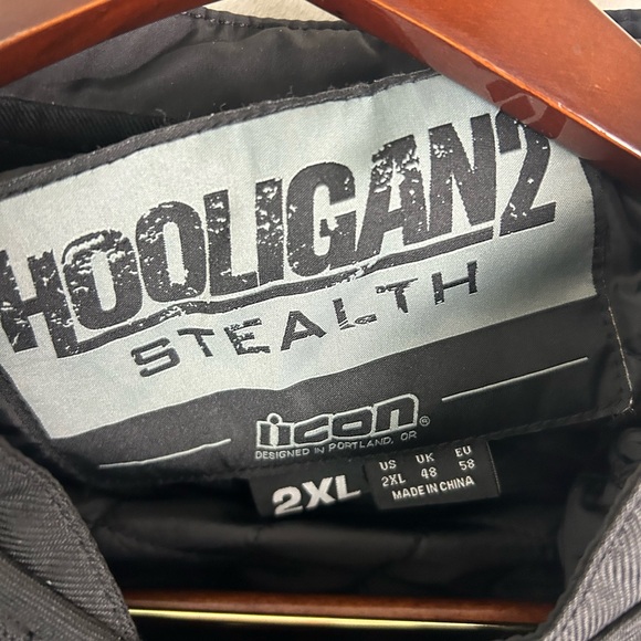 ICON Motorcycle Jacket Holigan Stealth Black Size 2XL Like New - Picture 6 of 14